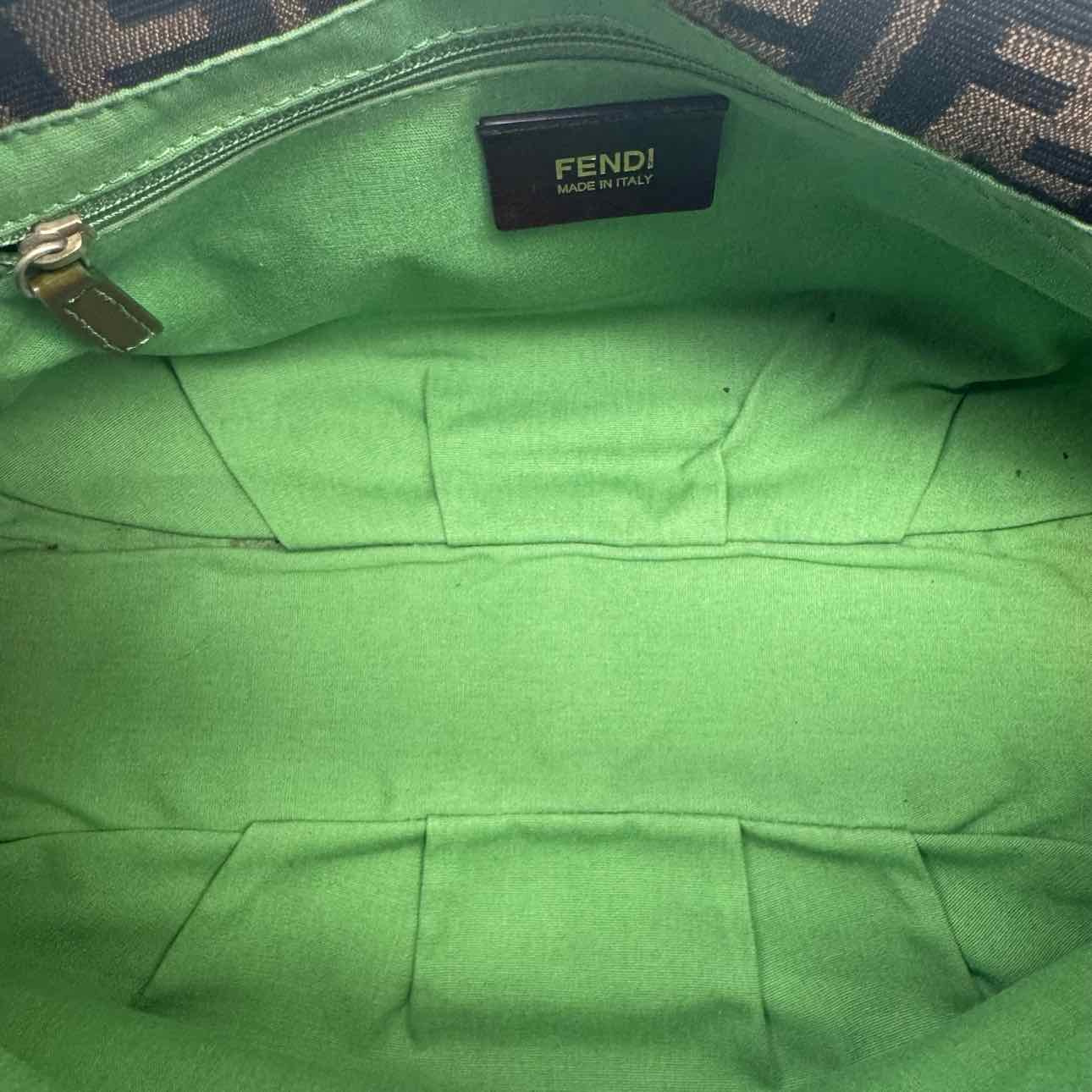 FENDI Mama Bucket Chain Shoulder Bag Green (Pre-Owned)