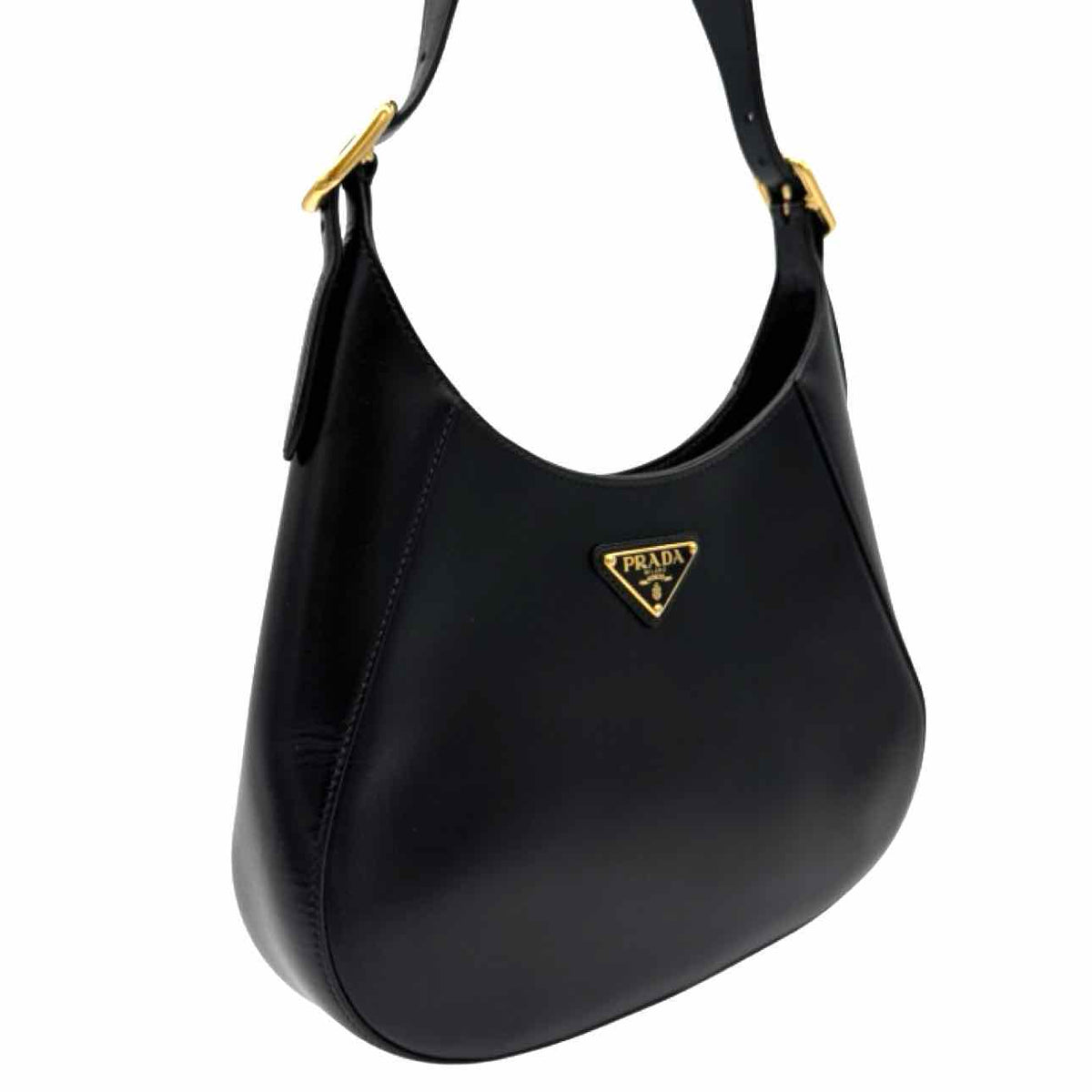 PRADA Box Calfskin Cleo Shoulder Bag Black