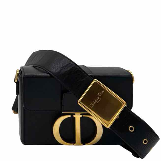 DIOR Box Calfskin Micro 30 Montaigne Flap Bag Black (Pre-Owned)