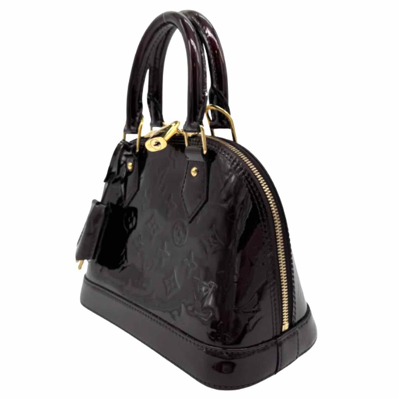 LOUIS VUITTON Monogram Vernis BB Alma Tote Amarante