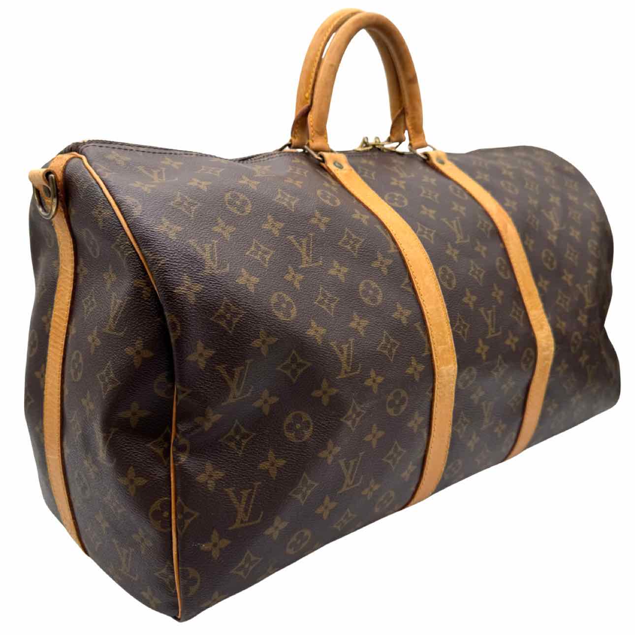 LOUIS VUITTON Monogram Canvas Keepall Bandouliere 55 Brown (Pre-Owned)