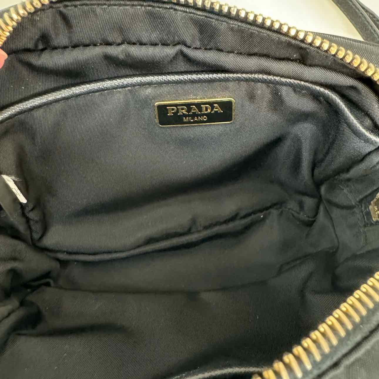 PRADA Nylon Mini Crossbody Bag Black Gold HW (Pre-Owned)