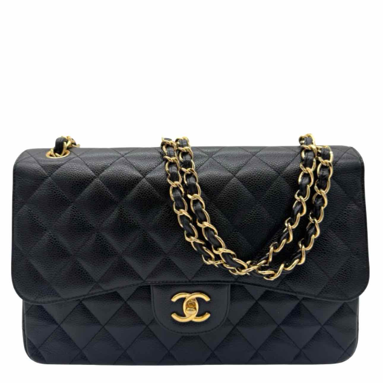 CHANEL Quilted Caviar Classic Double Flap Jumbo