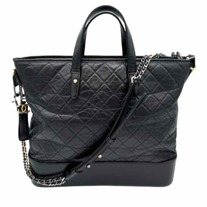 CHANEL Aged Calfskin Quilted Gabrielle Hobo Bag Large Black (Pre-Owned)