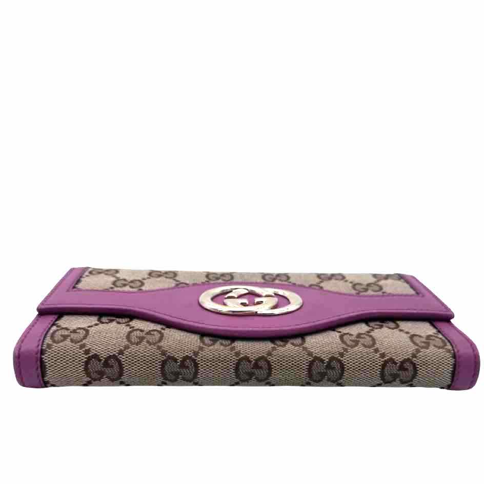 GUCCI Canvas Sukey Long Wallet Pink (Pre-Owned)