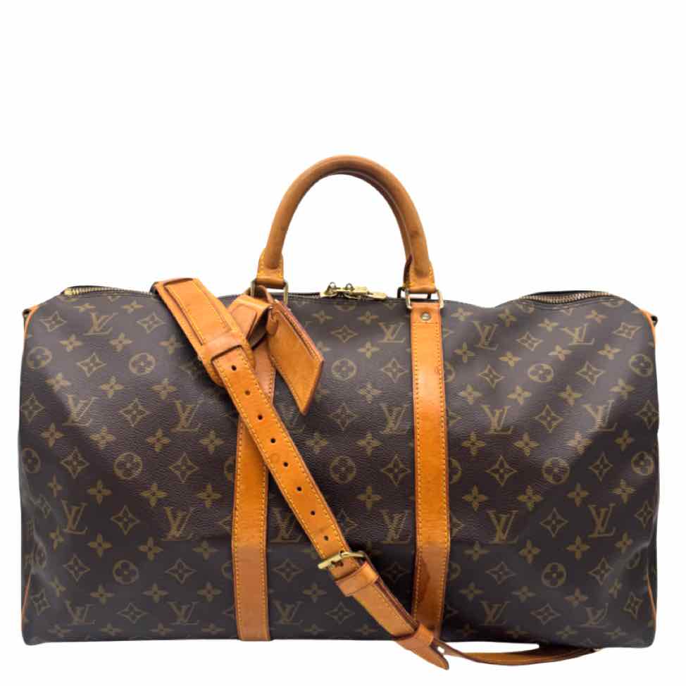 LOUIS VUITTON Monogram Canvas Keepall Bandouliere 50 Brown Duffle