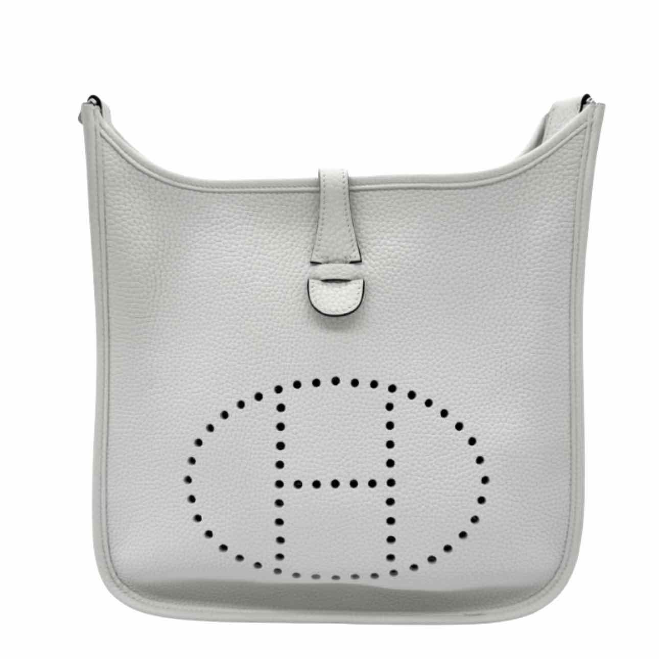 HERMES Clemence Evelyne III 29 Crossbody White