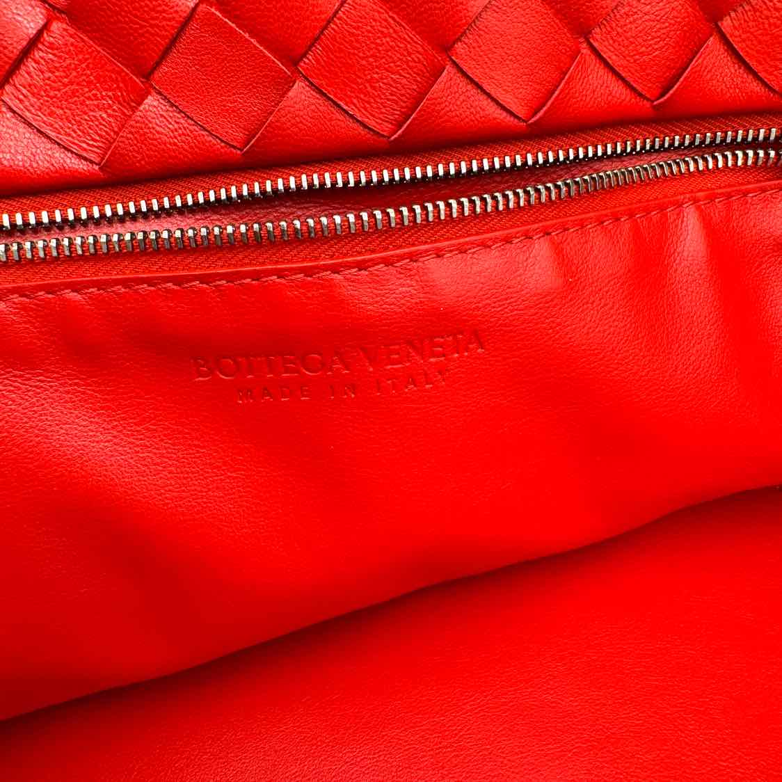 BOTTEGA VENETA Intrecciato Leather Gulder Tote Bag Red (Pre-Owned)