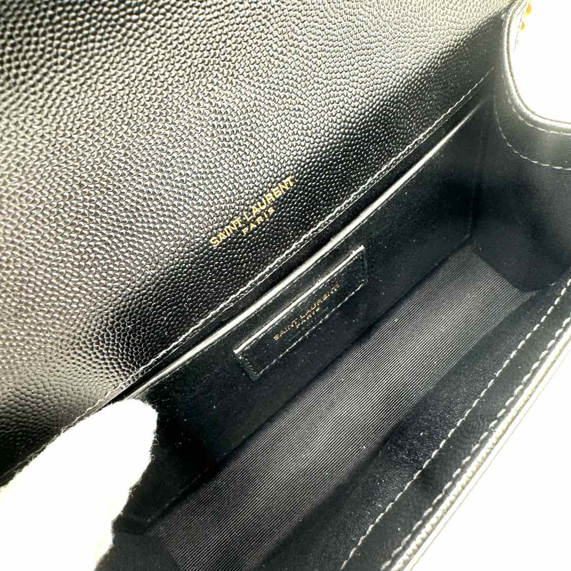 SAINT LAURENT Small Kate Tassel Chain Bag Black Gold HW (Pre-Owned)