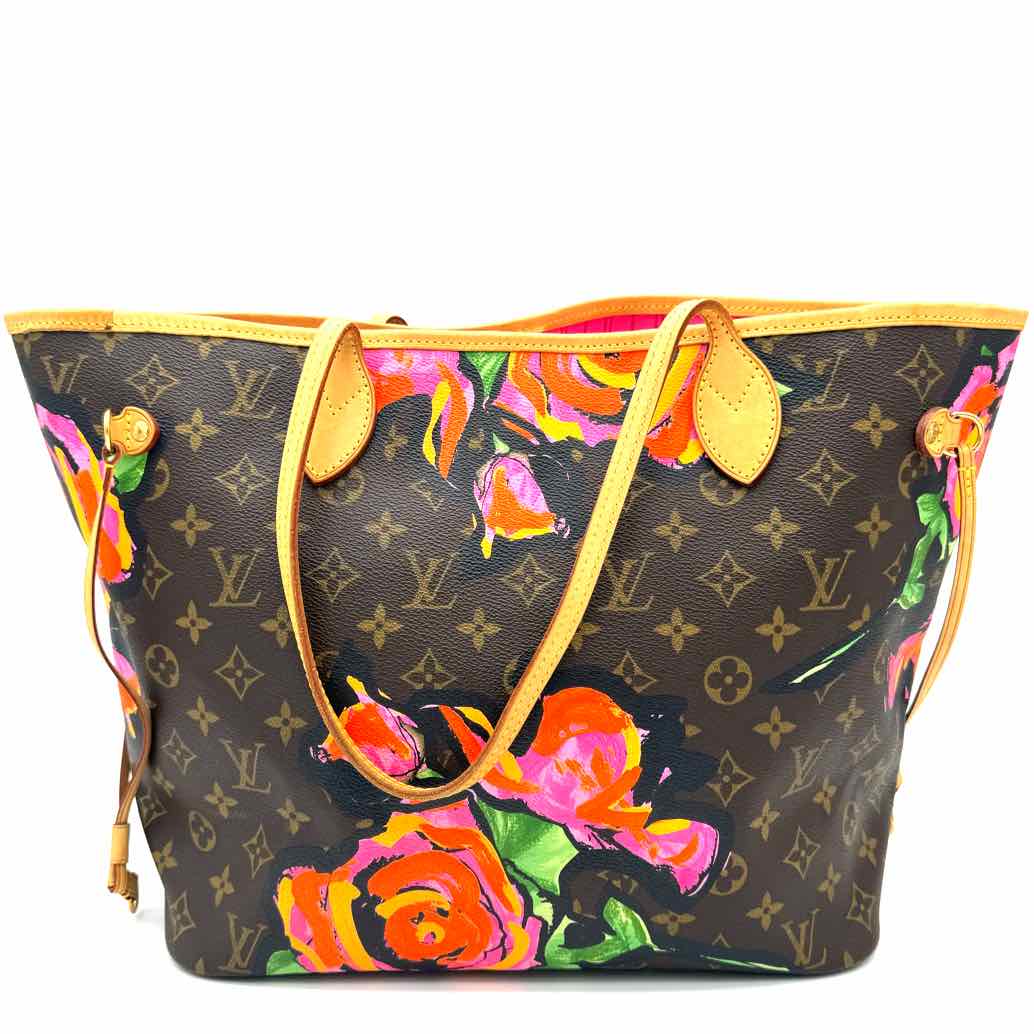 LOUIS VUITTON Monogram Roses Neverfull Tote Bag MM (Pre-Owned)