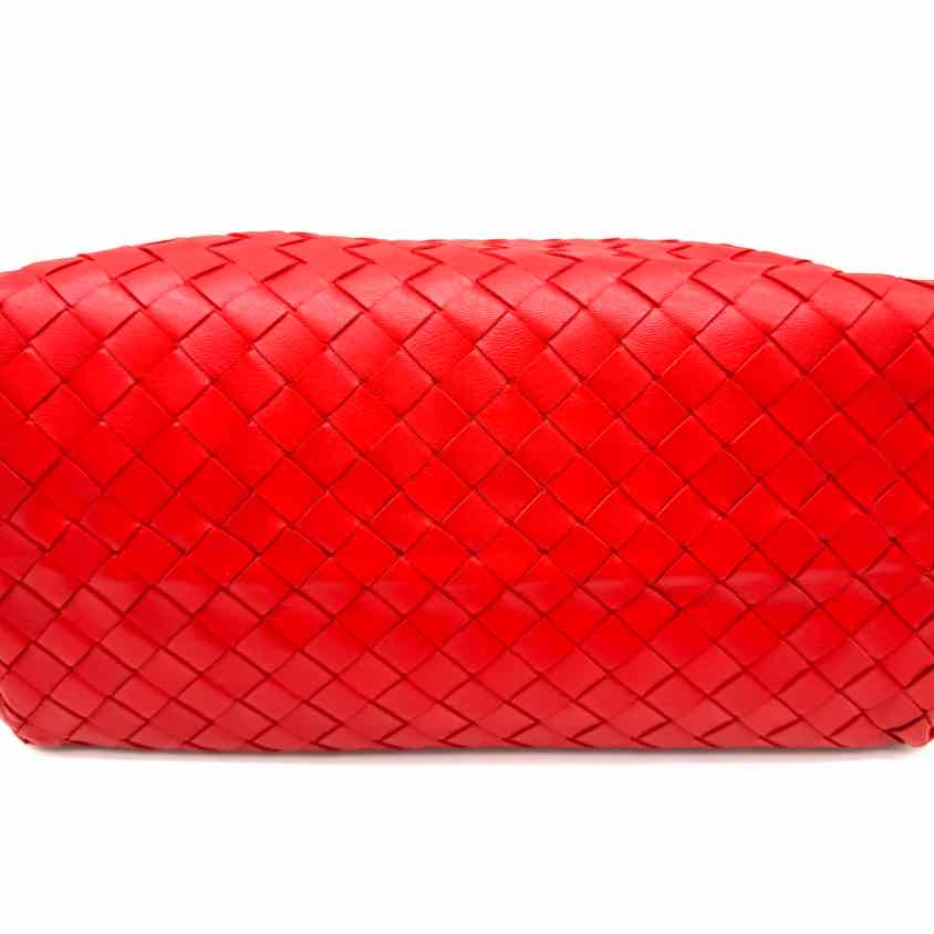 BOTTEGA VENETA Intrecciato Leather Gulder Tote Bag Red (Pre-Owned)