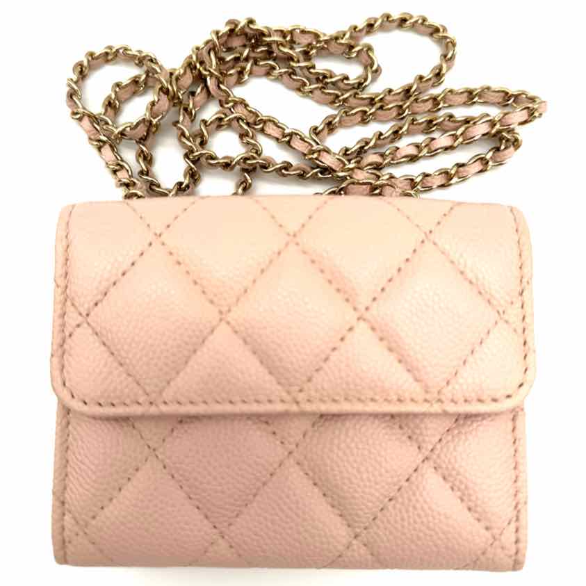 Chanel Small Quilted Clutch with Chain Pink Caviar (Pre-Owned)