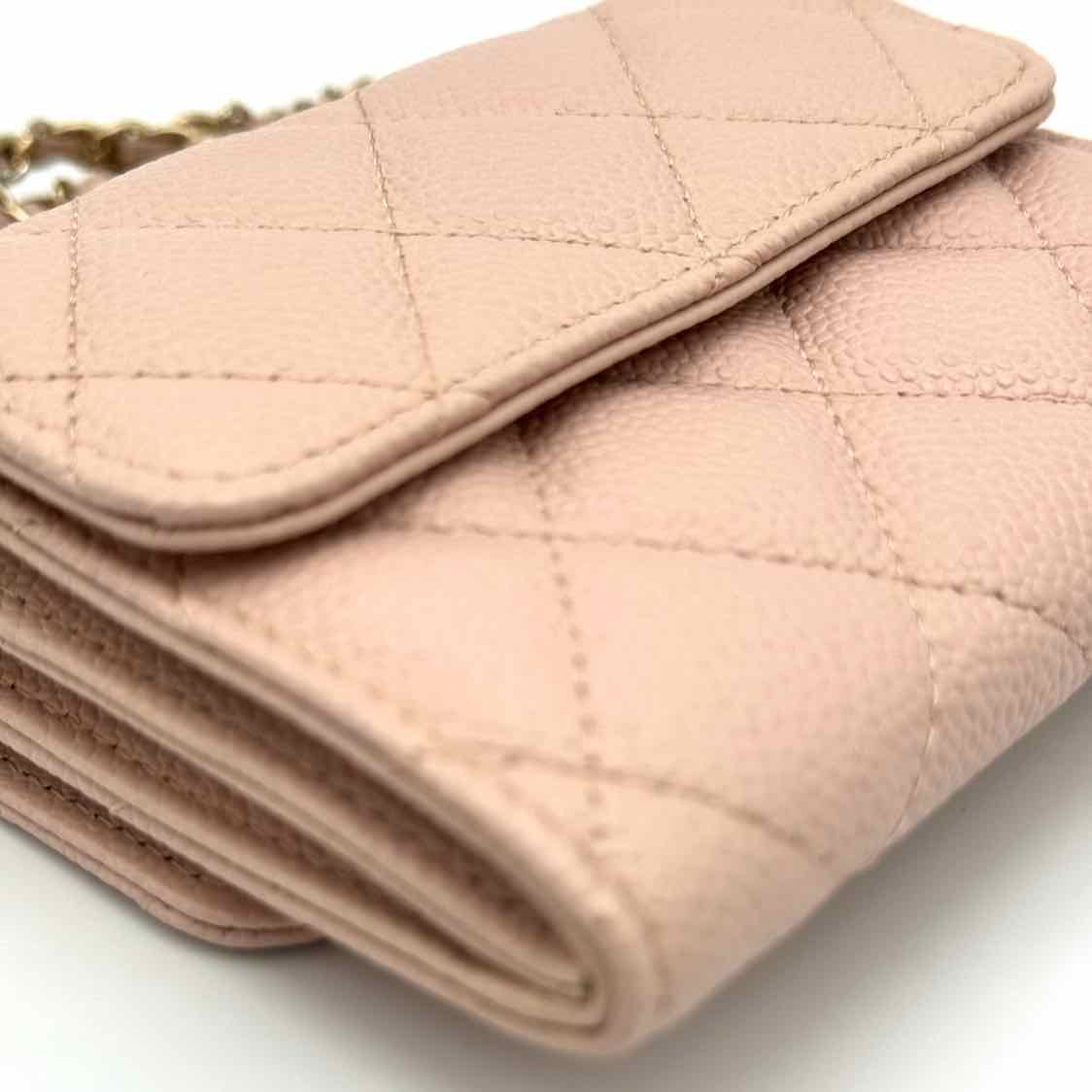 Chanel Small Quilted Clutch with Chain Pink Caviar (Pre-Owned)