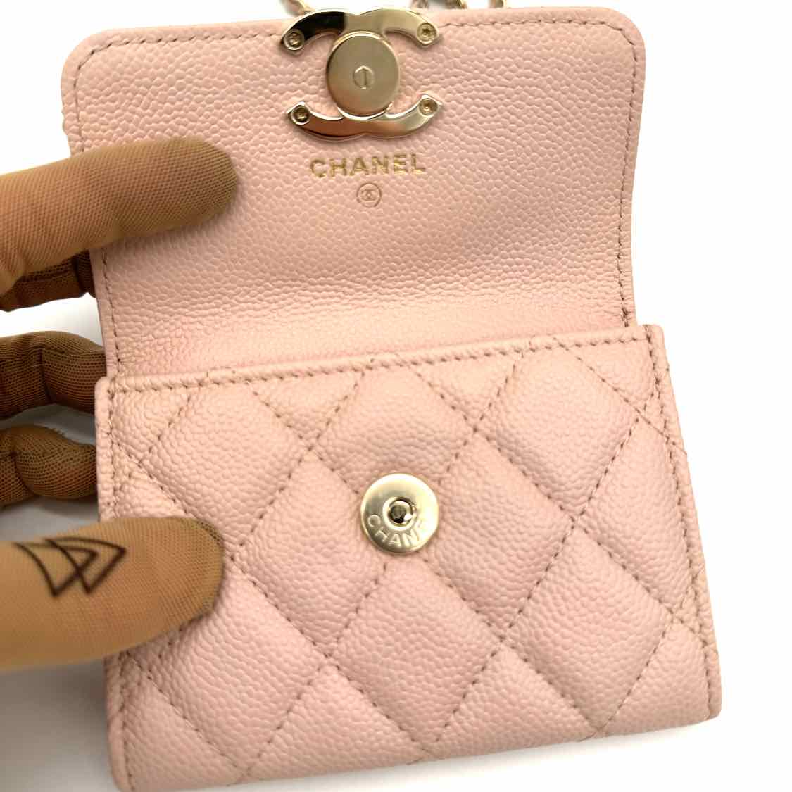 Chanel Small Quilted Clutch with Chain Pink Caviar (Pre-Owned)