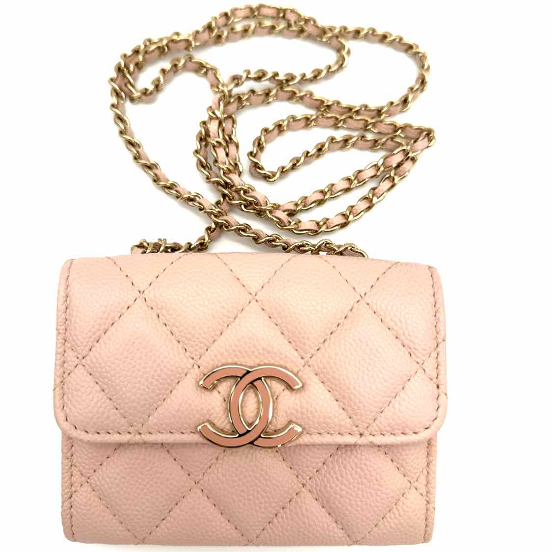 Chanel Small Quilted Clutch with Chain Pink Caviar (Pre-Owned)