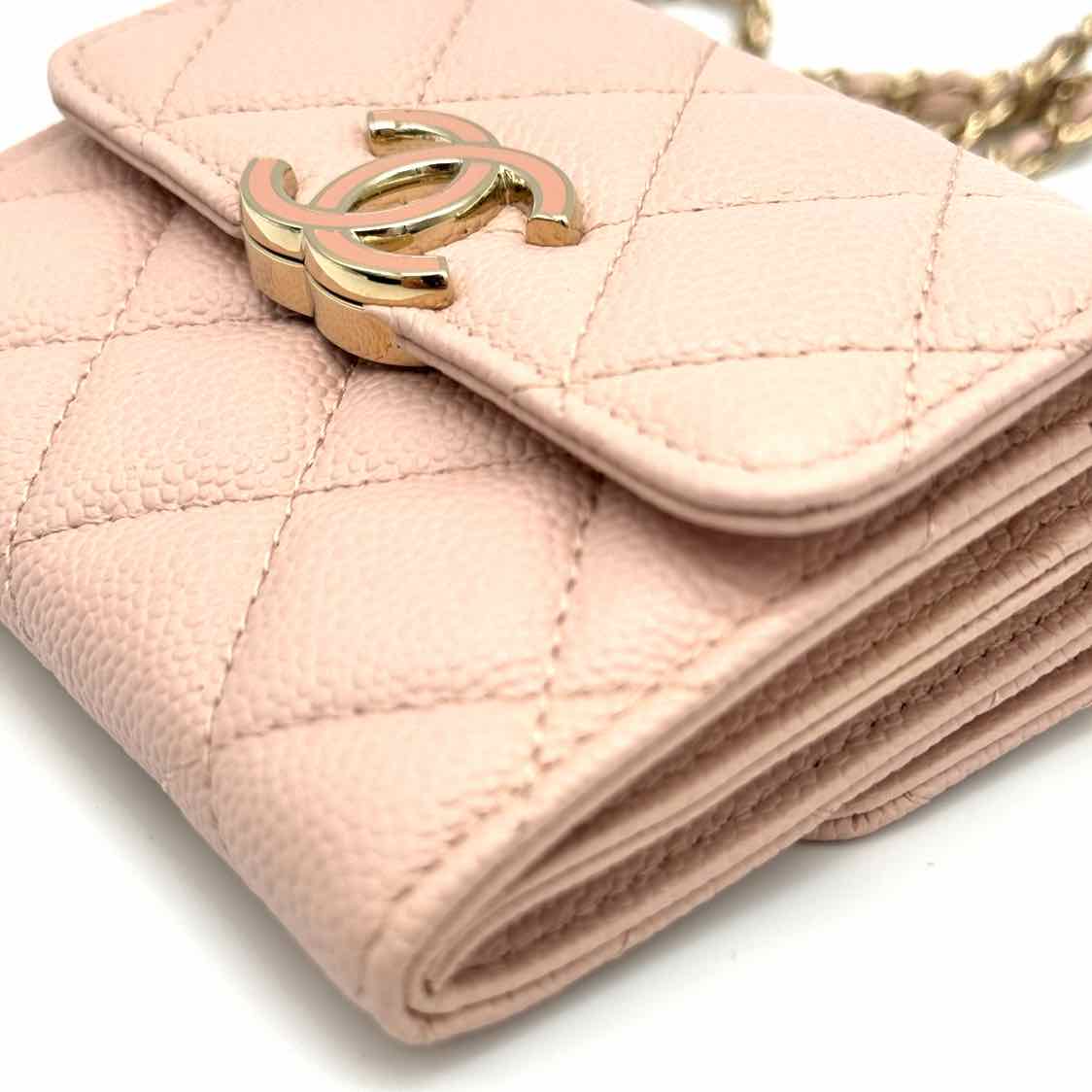 Chanel Small Quilted Clutch with Chain Pink Caviar (Pre-Owned)