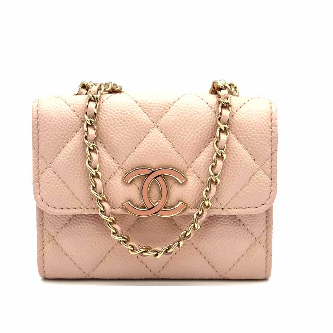 Chanel Small Quilted Clutch with Chain Pink Caviar (Pre-Owned)