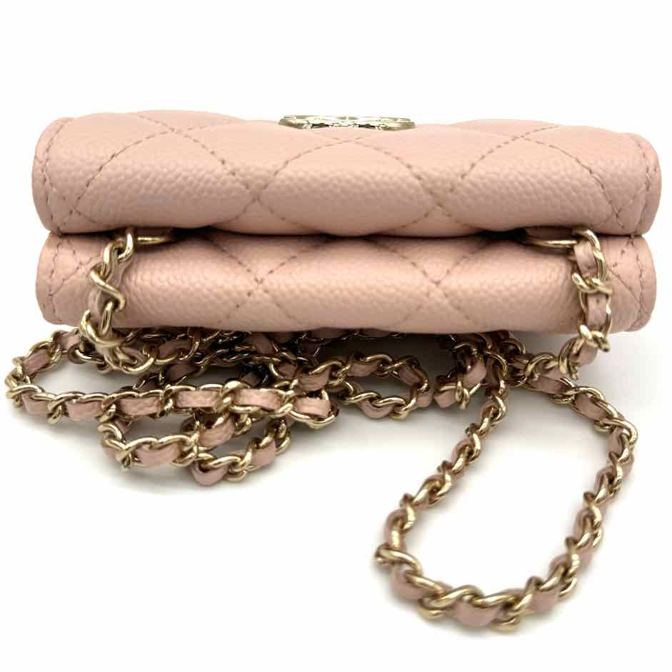 Chanel Small Quilted Clutch with Chain Pink Caviar (Pre-Owned)