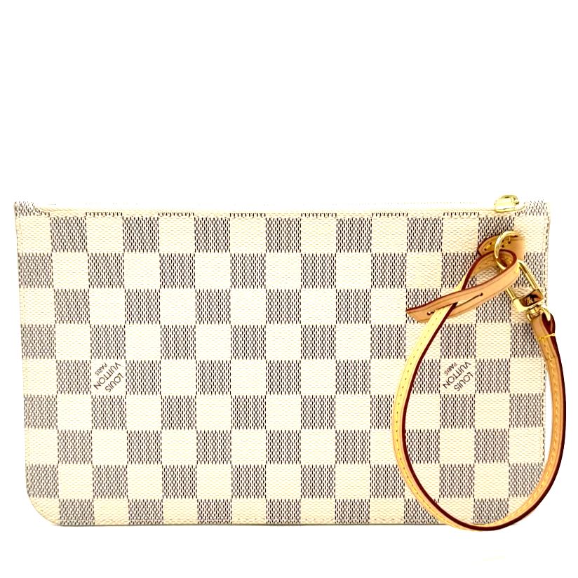 Louis Vuitton Neverfull GM Damier Azur Monogram Wristlet White (Pre-Owned)