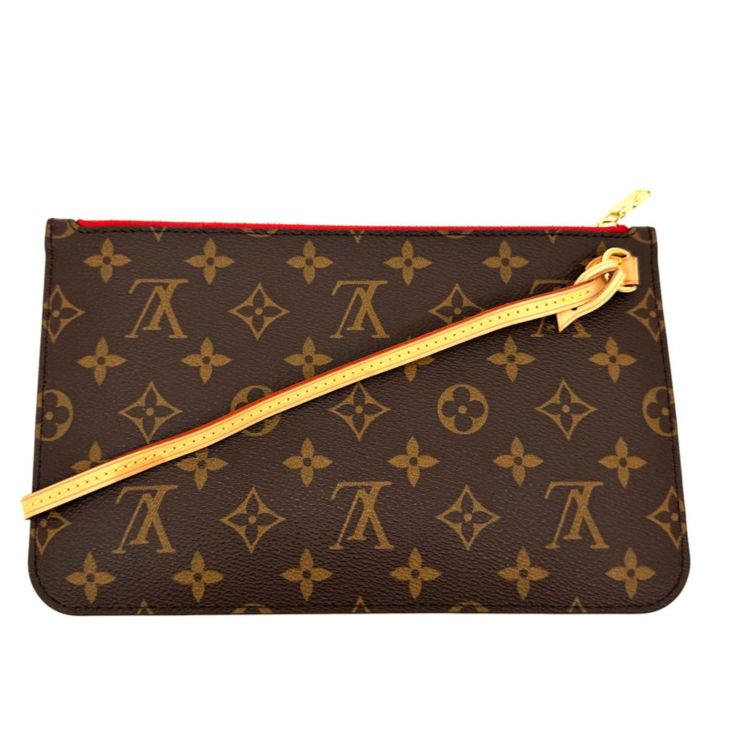 Louis Vuitton Neverfull Monogram Wristlet Red (Pre-Owned)