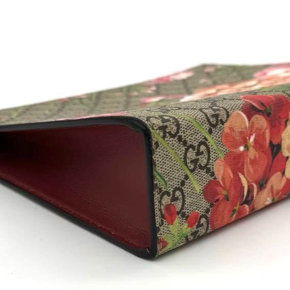 Gucci Supreme Monogram Blooms Large Cosmetic Case Dry Rose Multicolor (Pre-Owned)