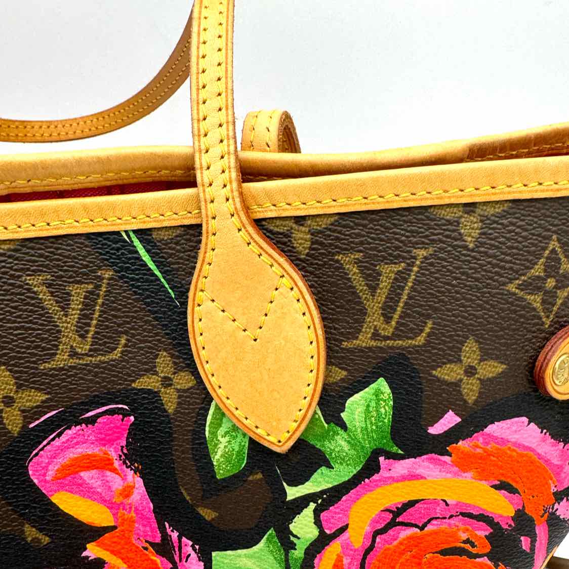 LOUIS VUITTON Monogram Roses Neverfull Tote Bag MM (Pre-Owned)